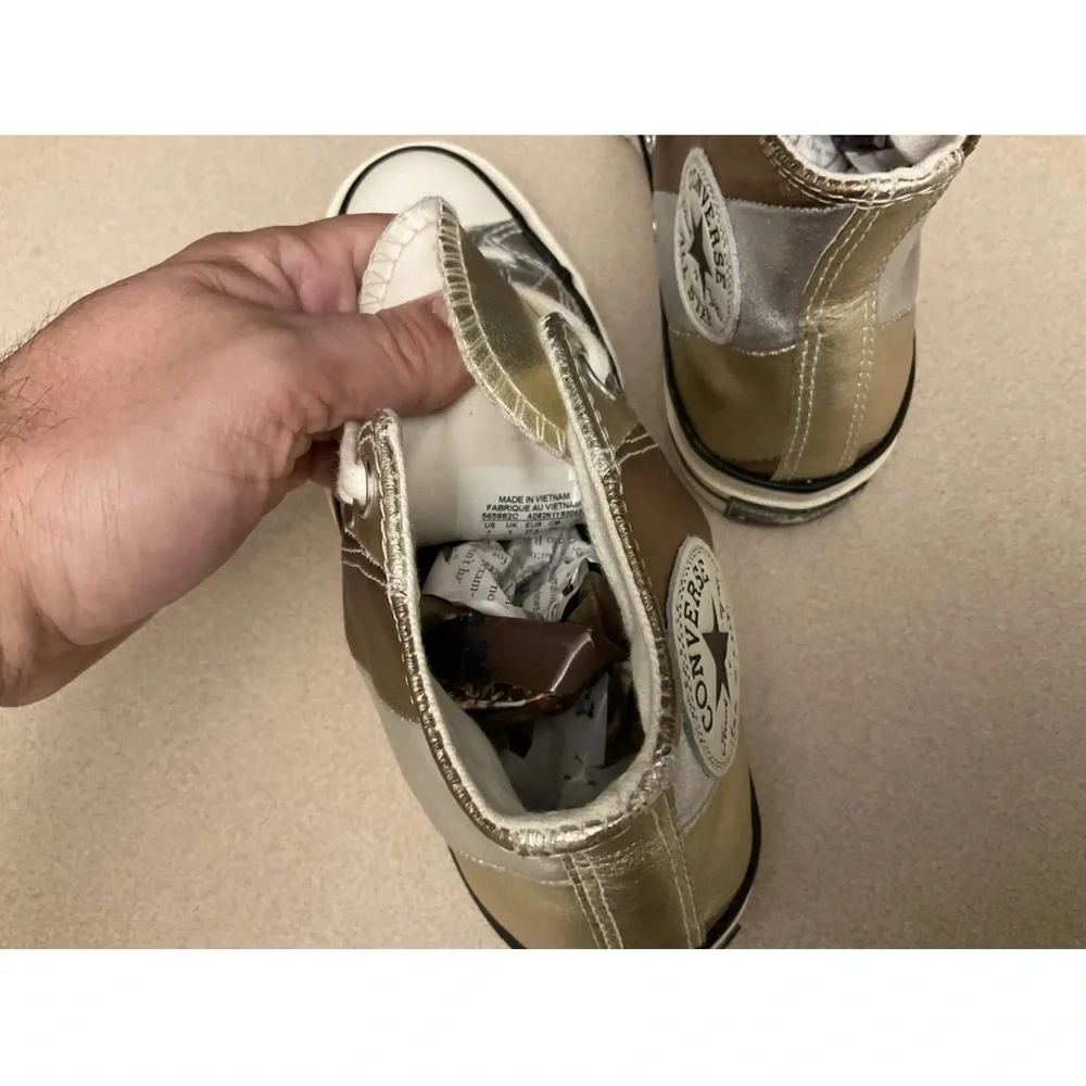 Womens Converse All Star Chuck 70 'Metallic Hi Top Sneakers. Size 7. Awesome!!! - Picture 8 of 9